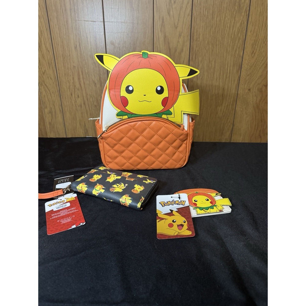 Pokemon Loungefly‎ Pikachu Halloween Backpack And Wallet Set